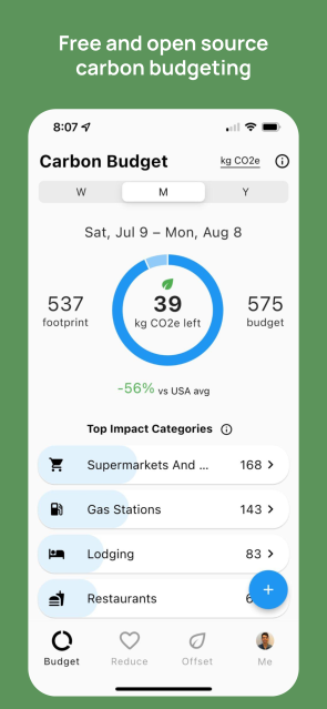 Free and open source carbon budgeting